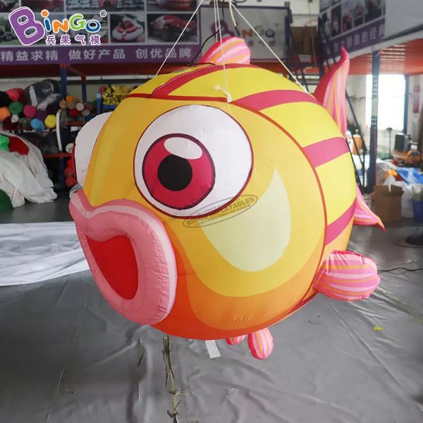 Mala de altura de 2 m de altura al aire libre Animales de animales de pescado inflable con luces LED Inflación Modelos de dibujos animados del océano para decoración con el aire