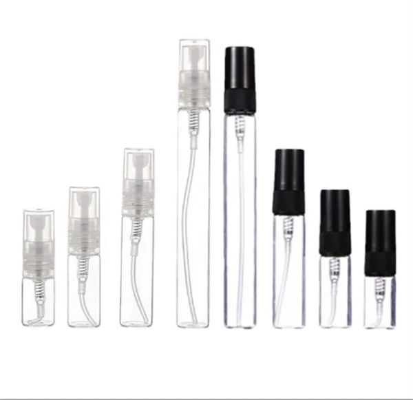 wholesale 2 ml 3 ml 5 ml 10 ml flacon de parfum en plastique / verre vaporisateur petit atomiseur de parfum flacons d'échantillon rechargeables pour huiles essentielles LL