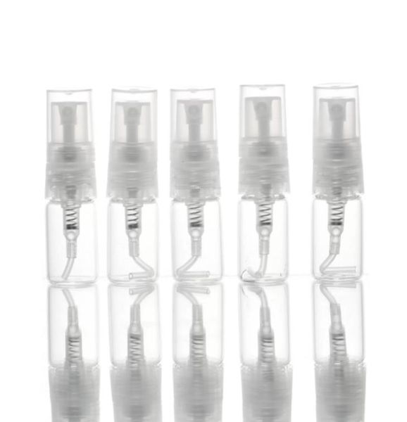 Vente en gros 2ML Atomiseur Rechargeable 2CC Mini Huile Essentielle Parfum Échantillon Vide Pompe Pulvérisation Bouteille En Verre Classique