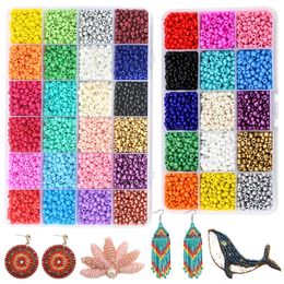 Vente en gros 2mm 3mm 4mm Kit de perles de rocaille en verre Perles de rocaille tchèques Perles rondes pour bracelet à bricoler soi-même Collier Accessoires de bijoux 24 couleurs 231229