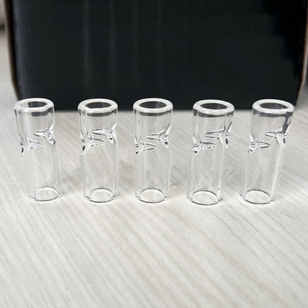 Vente en gros 2 mm d'épaisseur 12 mm OD bouche ronde colorée en verre Pyrex conseils de filtre en verre Bong conduites d'eau accessoires pour fumer du tabac aux herbes sèches avec porte-cigarette