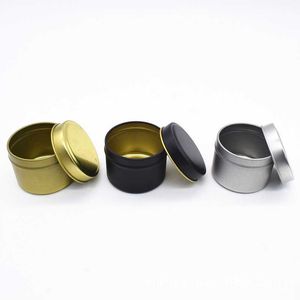 Groothandel 2oz metalen ronde tin kruiden potten containers opslag aluminium blikken potten kaarsenpot schroef boven blik blikjes voor winkel kruiden snoepjes thee