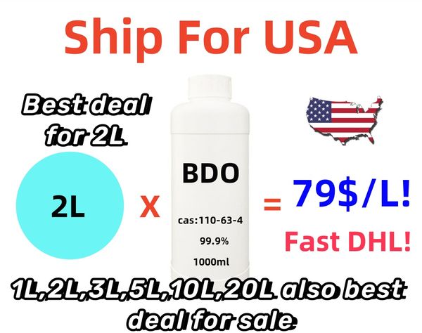 En gros 2pcs Best Deal pour 99% PURITY 4-B Glycol 14 CAS 110-63-4 1, 4-diol 1 4-butanediol 14b 1,4-butylène BDO Factory Direct Sale V0015 DHL Livraison gratuite