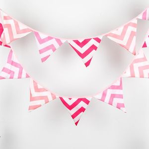 Groothandel- 3.2m roze golfstof bunting vlaggen handgemaakte persoonlijkheid bruiloft verjaardag partij decoratie banner aanpassen garland1