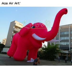 En gros 3/4 / 5 ml bonne vente gonflable éléphant rouge ballon animal soufflé par air pour exposition de publicité extérieure fabriqué en Chine