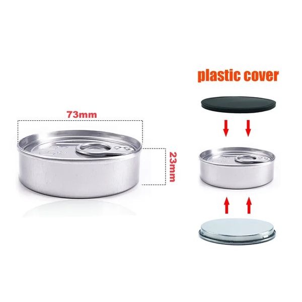 En gros 3.5g vide Pressitin métal peut stocker des boîtes de Pressitin emballage pot sec herbe conteneur boîte boîtes de conserve 73 * 23mm avec 25 types d'autocollants