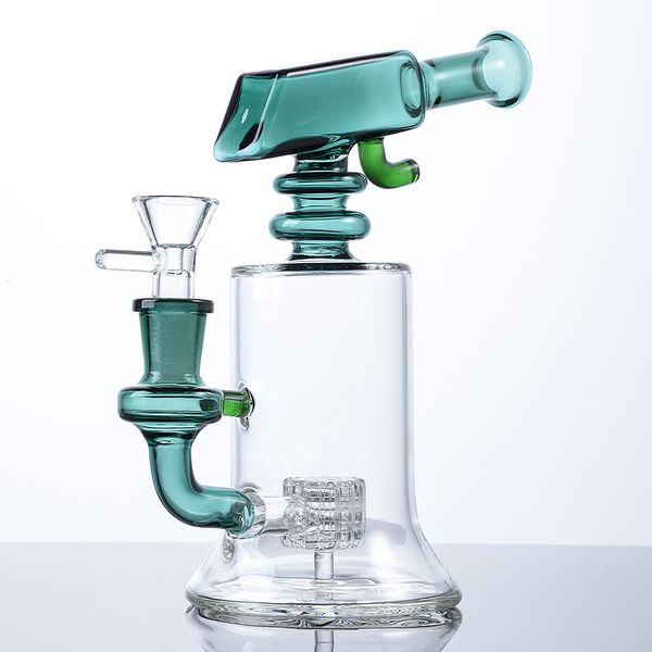 Gros 3 couleurs narguilés Sidecar cou eau verre Bong Mini petite huile Dab Rigs 14mm Joint accessoires pour fumer avec bol 4mm d'épaisseur WP2288