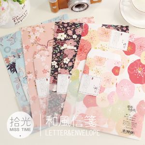 Groothandel-3 Enveloppen 6 Letter Paper Japanse stijl Romantische kersenbloesems Geschenkschenking/papieren pocket/letterkussen