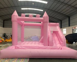 wholesale 3 en 1 Alquiler al aire libre Inflable Casa de rebote blanca Castillo inflable Tobogán Boda Gorila saltando Castillos puente Con piscina de bolas para niños con