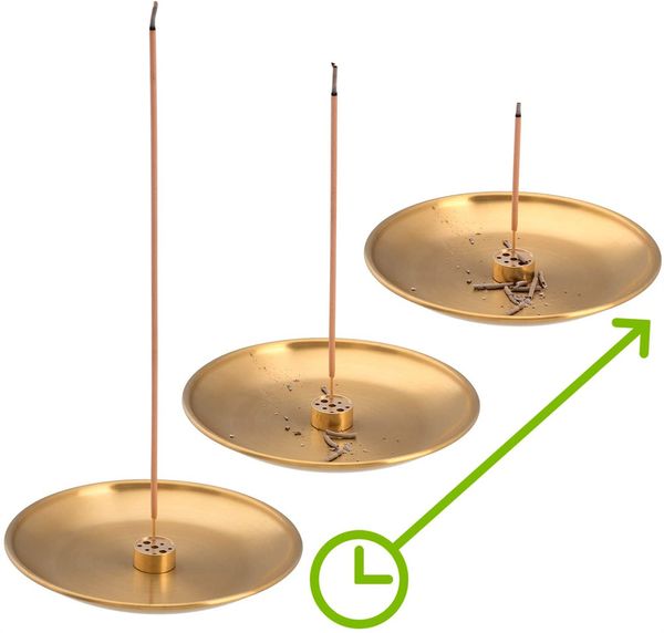 Brûleur d'encens en gros 3 en 1, porte-encens en laiton de 5,5 pouces, attrape-cendres à cône en alliage pour une utilisation en intérieur et en extérieur