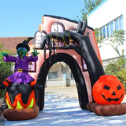 Vente en gros de 3 m 10 pieds de haut arc halloween gonflable avec de la lumière pour la décoration de scène de la boîte de nuit 2024out Halloween de 2024