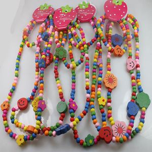 En gros 3 Pcs Bois Bracelets Collier Enfants S Bijoux Ensembles Fête D'anniversaire Cadeau De Noël