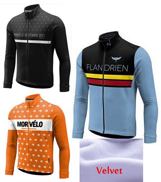 Style gros-3 ! Vêtements de vélo d'équipe Winter Fleece Morvelo / vêtements thermiques d'hiver Pro Cycling / vêtements à manches longues en polaire
