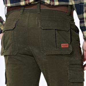 Pantalons pour hommes gros-30 ~ 44 2021 automne hommes grande taille épais pantalon coton décontracté homme droit formel Cargo armée vert pantalons1