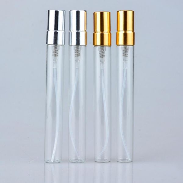 En gros 300 pièces / lot 10ML Mini bouteille de parfum rechargeable en verre portable mignon avec pulvérisateur en aluminium flacon de parfum cosmétique vide pour voyage