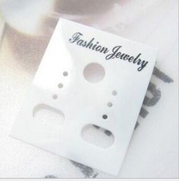 Venta al por mayor 3000 unids/lote 3,5*3 cm plástico blanco PVC moda joyería Stud pendientes pantalla embalaje tarjeta colgante etiquetas puede personalizar tamaño