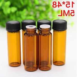 En gros 3000 Pcs Petits Flacons En Verre Ambre Vides 5 ml Flacon compte-gouttes E-liquide Mini Échantillon De Parfum En Verre Ambre Pour Huile Essentielle e-juice Xrhbt