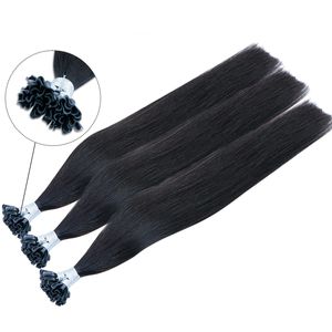 10a Grade Double Drawn Nail U Tip Virgin Remy Hair 26inch 1G / S 750G # 1 Jet Black Kératine Hair