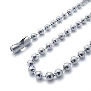 En gros 304 Acier Inoxydable Perlé Boule Chaîne Collier Chaînes 45 cm 50 cm 60 cm 70 cm 20 pcs/lot FN100