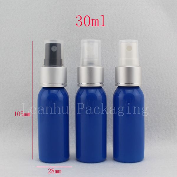 wholesale Bouteilles de parfum en plastique de pompe de buse de pulvérisation bleue vide de 30 ml, bouteilles de voyage de pulvérisateur de brouillard 30cc avec pompe