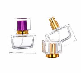 Groothandel 30 ml rechthoekige parfum spuitpomp glas lege flessen 5 kleuren verstuiver parfums fles SN5319