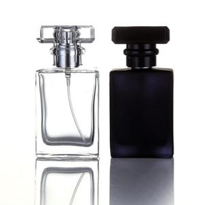 Bottalas de pulverización de perfume rectangulares de 30 ml al por mayor 1 oz de bomba vacía de perfume con tamaño de viaje SN1269