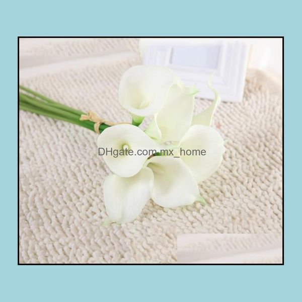 En gros 30 Pcs Real Touch Décoratif Fleurs Artificielles Calla Lily Bouquets Bouquet De Mariage Fournitures De Fête 20 Couleurs Drop Delivery 2021 W