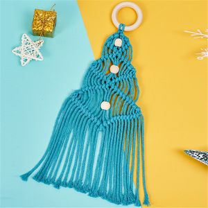 Vente en gros 30x30x20cm décorations de noël coton pendentifs d'arbre de noël vert bleu blanc tapisseries de chambre à la main décoration murale de porte A12