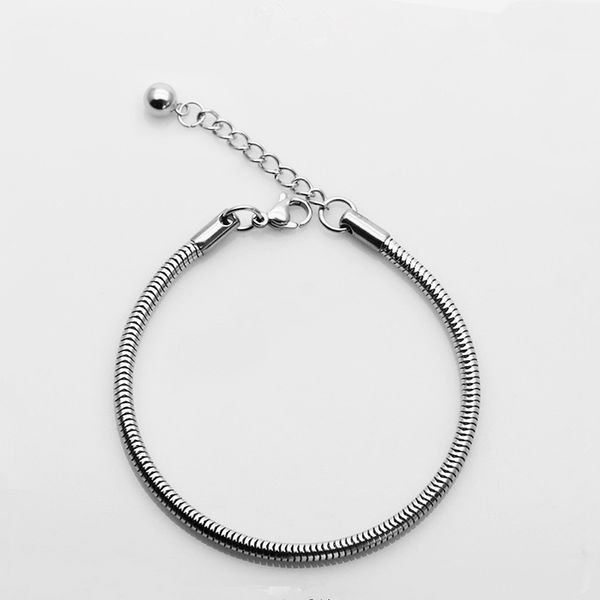 Bracelet chaîne serpent en acier inoxydable 316L, adapté aux bijoux à bricoler soi-même, pour hommes et femmes, longueur 18 + 5CM, vente en gros