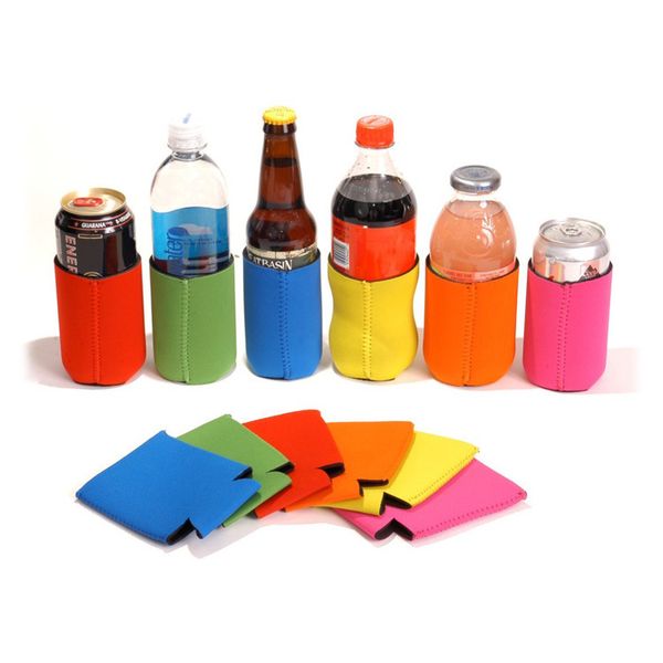 Venta al por mayor 330 ml Cerveza Cola Bebida Can Holders Bolsa Mangas de hielo Congelador Pop Holders 12 colores W0307