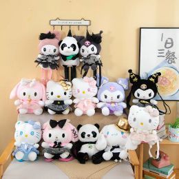 En gros 35 cm dessin animé panda enfants sac à dos fille cadeau en peluche jouet chambre décoration