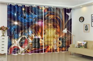 Venta al por mayor Cortina 3d Sala de estar Noche de ensueño Máscara de diamante Interior decorativo Hermosas cortinas opacas