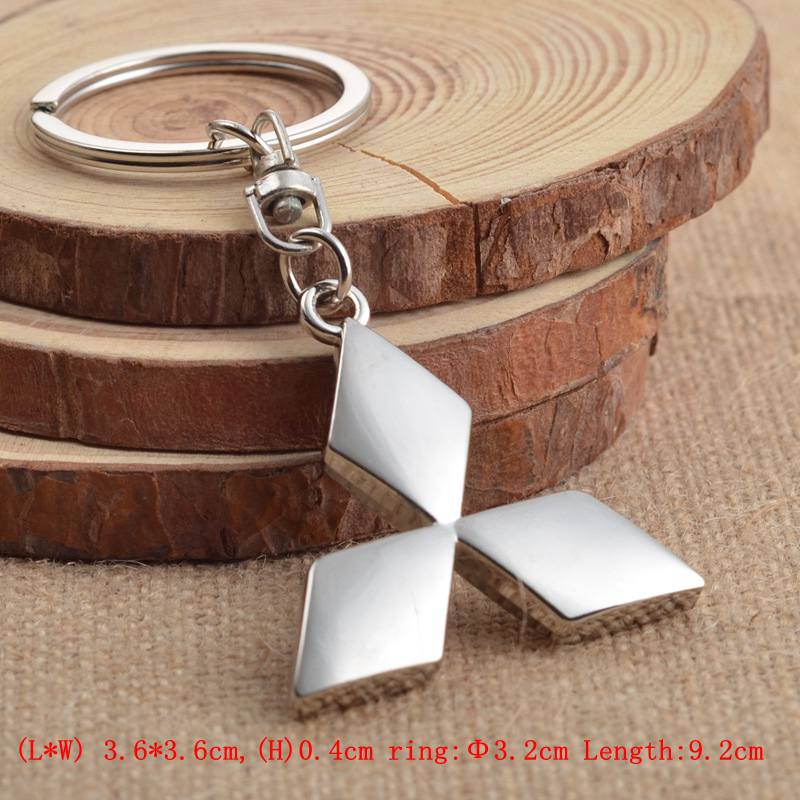 Wholesale 3D Metal Car Logo Keyring Keychain Key Chain Ring for mitsubishi asx outlander lancer Chaveiro Llavero Key Holder Car-Styling