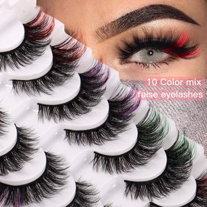 Couils de vision en gros 3d vison 3D Faux naturels Natural Faux 3D Fraves Soft Make Up Extension Falul Oey Lashes Série 3D Color-Mix