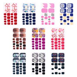Groothandel 3D Nail Stickers voor Vrouwen 22 Stks Tips Teenail Sticker Decals Waterdichte Marmeren Adsen Nagels Kunstgereedschap