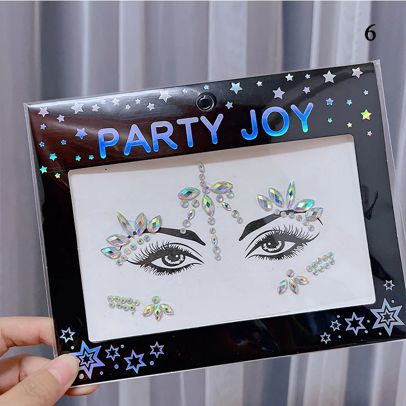 Wholesale 3D Party Face Body Jewels Diamond Crystal Face Stickers Rhinestones Face Tattoo Stickers Face Jewels Glitter Sticker
