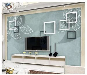 Papier peint photo gros 3D personnalisé peintures murales de papier peint boîte idyllique feuille art salon TV fond d'écran pour les murs 3d