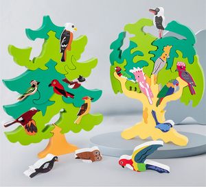 Groothandel 3D Solid Jigsaw Puzzle Folding Music Teaching Aids Diy Assembly Intelligence Development Kids Bird Tree Houten speelgoedmodel Geschenken