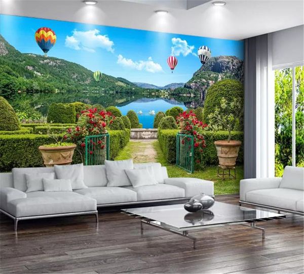 En gros 3d Papier Peint Jardin Greenway Route Huamen Grands Lacs 3D Mural Impression Numérique HD Papier Peint Décoratif Beau Fond D'écran