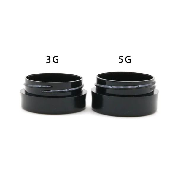 wholesale 3Gram Échantillon Cosmétique Pot Vide Pot Rond En Plastique Couvercle À Vis Noir, Petite Petite Bouteille De 3g, pour Maquillage, Ombre À Paupières, Ongles, Peinture En Poudre De Qualité Supérieure