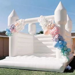 en gros 3m / 4m Commercial Utilisation de Blanc Bounce House Wedding Bounclable Bouncy Castle Kids Audits Bouncer Houses avec Blower for Events Party