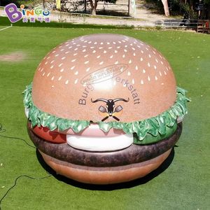 wholesale Modèles de hamburgers gonflables publicitaires géants de 3M de hauteur explosent des modèles de ballons alimentaires de simulation pour la décoration extérieure jouets sports