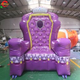 wholesale 3 mH (10 pieds) avec ventilateur Activités de plein air de bateau à air libre Chaise gonflable de trône de roi d'anniversaire pour les enfants et les adultes pour prendre des photos
