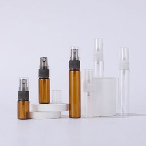 En gros 3 ml 5 ml 10 ml petit flacon pulvérisateur en verre vide récipient de parfum cosmétique transparent avec buse d'atomiseur de brume pour échantillon et voyage