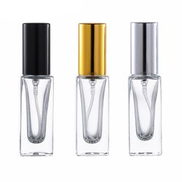 Vide 3 ml 5 ml 10 ml carré Verre transparent Spray en verre Bouteille vide pour le sous-package du parfum