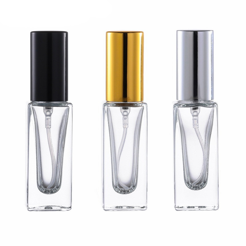 卸売3ml 5ml 10ml正方形の透明なガラススプレー香水サブパッケージ用空のボトル