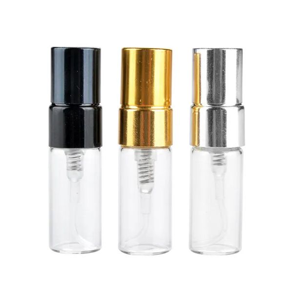 Bouteille de parfum en verre en gros 3 ml avec atomiseur et boîtes en papier pour le carfoum d'emballage vide ZZ