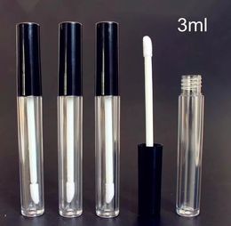wholesale Tubo de brillo de labios de plástico de 3 ml Tubo de lápiz labial pequeño con muestra interna a prueba de fugas Envase cosmético DIY DH8554