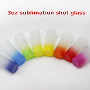 De gros! 3 oz Sublimation Gradient Shot Glass 144 pcs Par Carton DIY Multicolore Verres À Vin Bière Tasse Transfert De Chaleur Potable Tasses A12