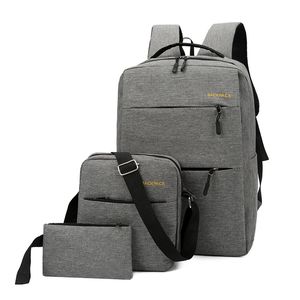 Vente en gros 3pcs Set de sacs d'ordinateurs portables anti-vols durables Sacs d'ordinateurs d'entreprise Unisexe Voyage d'affaires Casual Sac à dos
